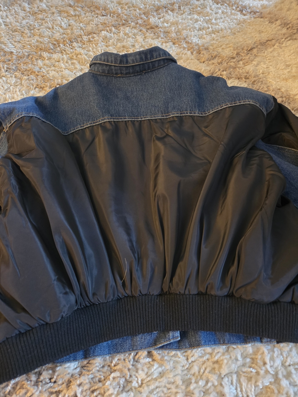 Blu Pepper Blue Denim Jacket with Black Sleeves - Picture 5 of 5